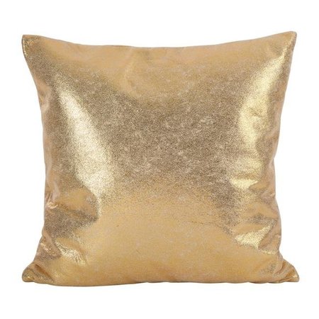 SARO LIFESTYLE SARO 1793.GL20S 20 in. Square Shimmering Metallic Design Down Filled Throw Pillow  Gold 1793.GL20S